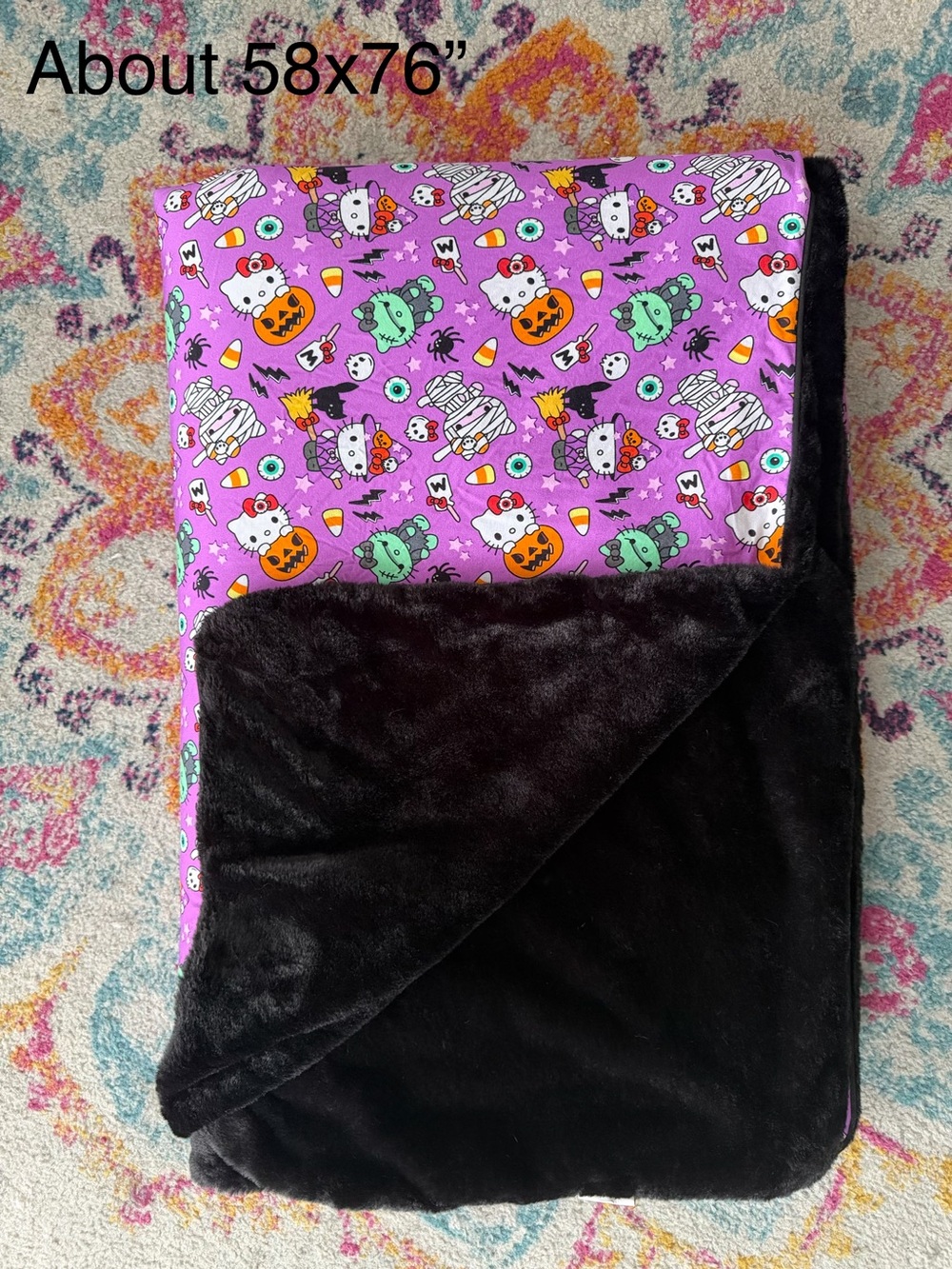 Halloween Hello Kitty bamboo blanket